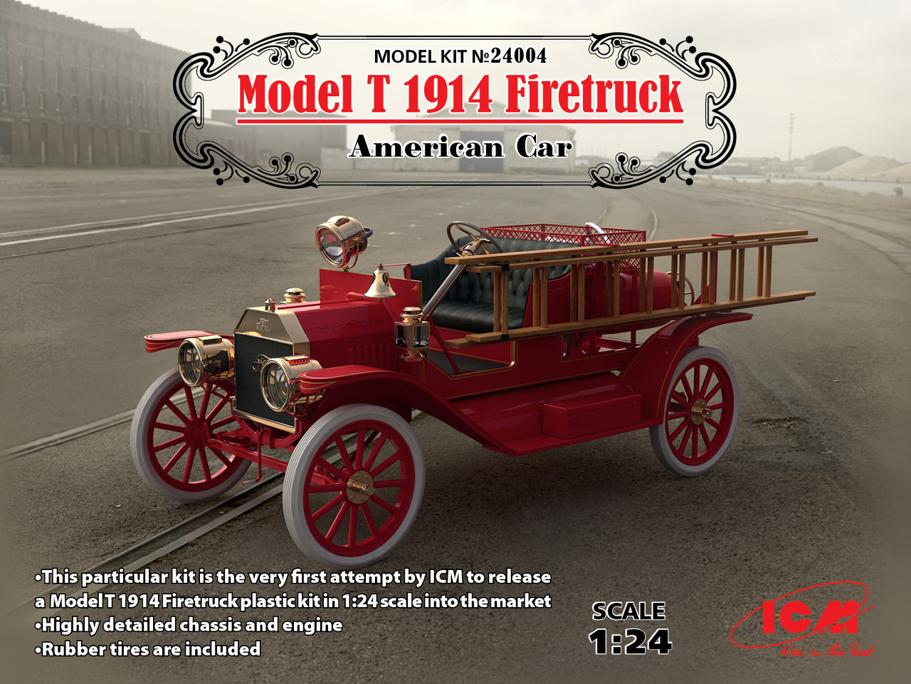 Пластикова модель 1/24 ICM 24004 американський пожежный автомобіль Model T 1914