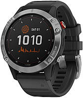 Смарт-часы Garmin Fenix 6 Solar Silver with Black Band (010-02410-00)