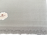 Комплект літньої постільної білизни DO & GO Dantelli Pike Gri ранфорс 240-220 см сірий, фото 6