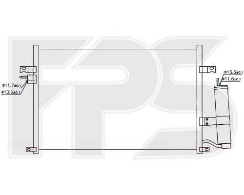 Радіатор кондиціонера Chevrolet Lacetti (Шевроле Лачетті) 03-13 SDN виробник FPS