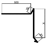 Вітрова планка для м'якої покрівлі матова - розміром 100х100 (МАТ - 0,45 мм) довжина 2 метра, фото 3