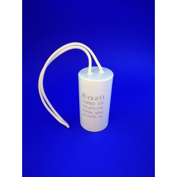 Конденсатор із гнучкими виведеннями Eazil CBB60 10 мкФ, uF 450V.