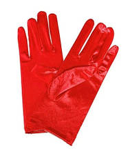 Червоні атласні рукавички жіночі