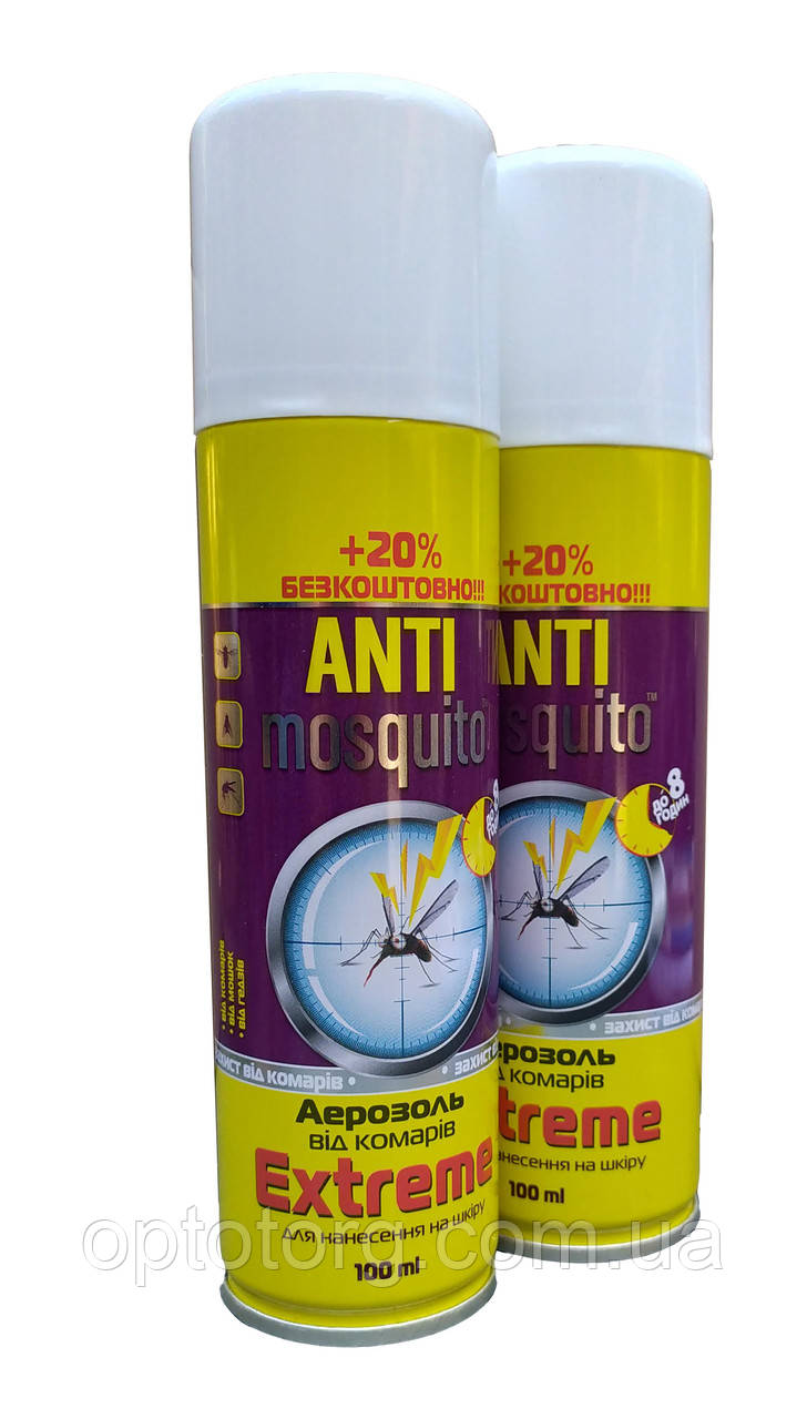Аэрозоль от комаров Экстрим защита для всей семьи Анти Москито 120мл Украина - фото 1 - id-p1439381610