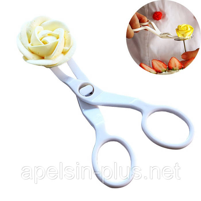 Кондитерські ножиці для зняття кремових квітів для тортів, фото 1