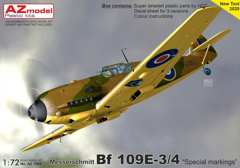 Пластикова модель 1/72 AZ model 7688 німецький винищувач Messerschmitt Bf 109E-3 „Special marking“