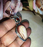 Срібний кулон із натуральним родохрозитом, фото 4