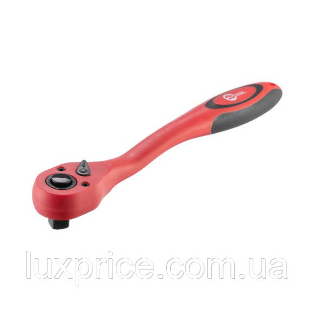 Рукоятка з храповим механізмом на 72 зубця 1/2" вигнута CrV (професійна) INTERTOOL HT-2109    Luxprice, фото 1