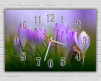 Стильные настенные часы,кварцевые настенные часы, часы на кухню, настенный декор для дома Весенние цветы 30х45