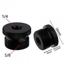 Перехідник адаптер втулка 1/4" Female (мама) - 5/8" Male (тато) Alitek RST-28, фото 2