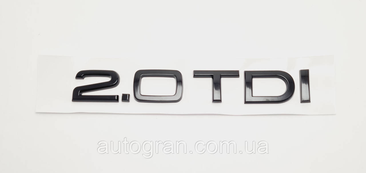 Емблема напис багажника Audi 2.0TDI чорний, фото 1