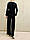 Комбінезон жіночий чорний вечірній ошатний із довгим рукавом, фото 3