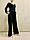Комбінезон жіночий чорний вечірній ошатний із довгим рукавом, фото 4