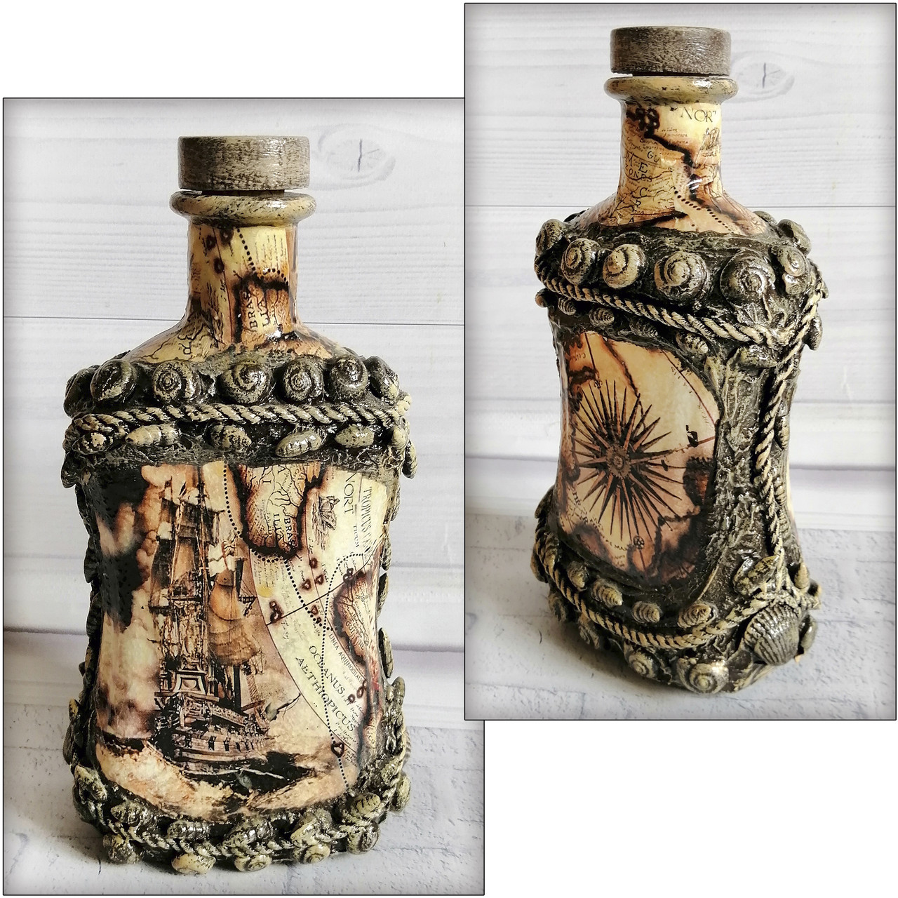 Сувенирная бутылка графин для алкоголя в морском стиле Подарок моряку на день морского флота (ВМФ) - фото 1 - id-p1439462202