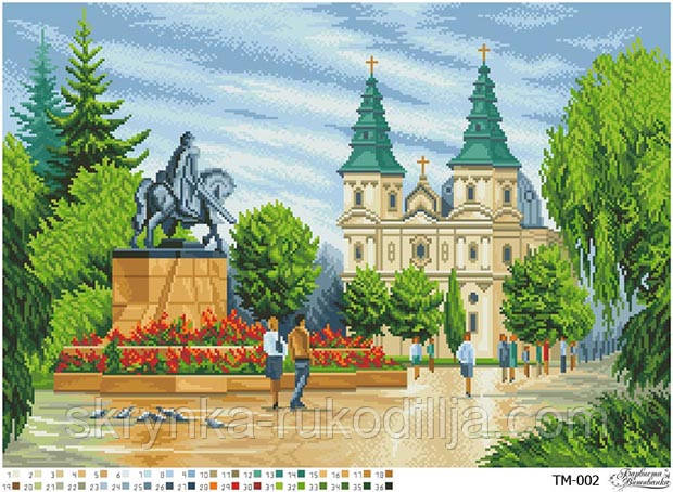 Барвистий майдан ТМ-002 Барвиста Вишиванка Заготовка для вишивки картини 61x43см