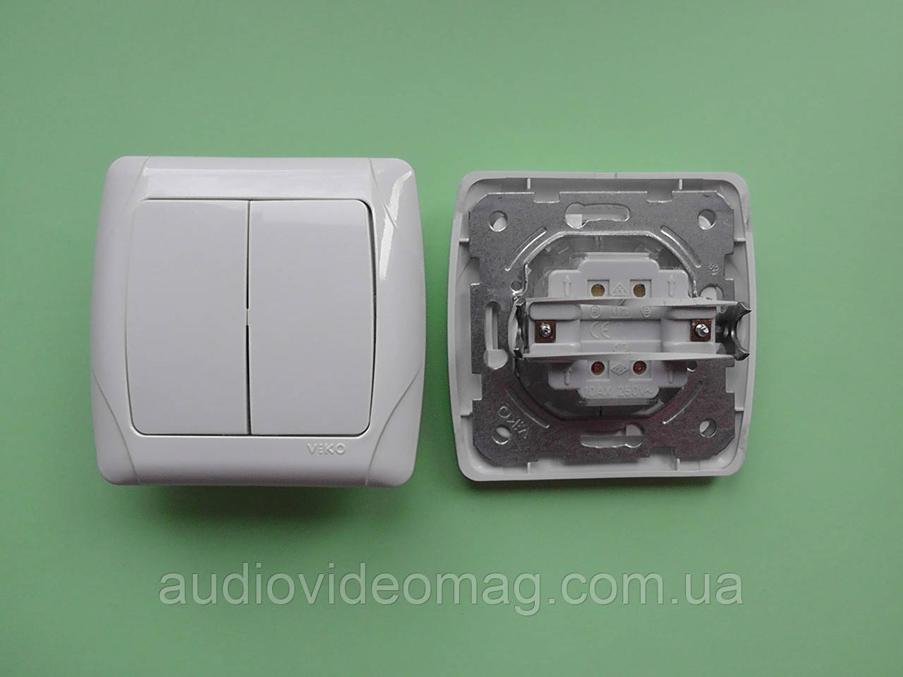 Вимикач подвійний Vi-KO Carmen, білий, фото 1