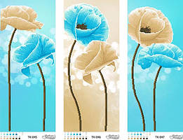 Триптих бірюзова казка ТК-055 Барвиста Вишиванка Заготовка для вишивки картини 72x58см