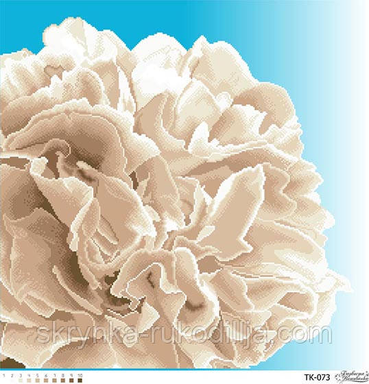 Схема Розкішна бежева півонія ТК073 на тканині для вишивання картина (Барвиста Вишиванка)