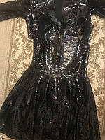 Вечернее платье-чешуя пайетка с болеро 42-44 черное