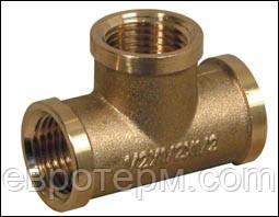 Трійник посилений латунний 1/2в - 1/2в - 1/2в, фото 1