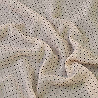 Ткань шифон Горошек флок люрекс св/пудра