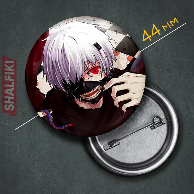 

"Кэн Канэки (Токийский гуль / Tokyo ghoul)" значок круглый на булавке Ø44 мм