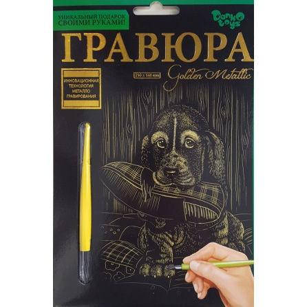 

Набор для творчества DankoToys DT ГР-А5-02-16з Гравюра своими руками, Щенок с тапочком