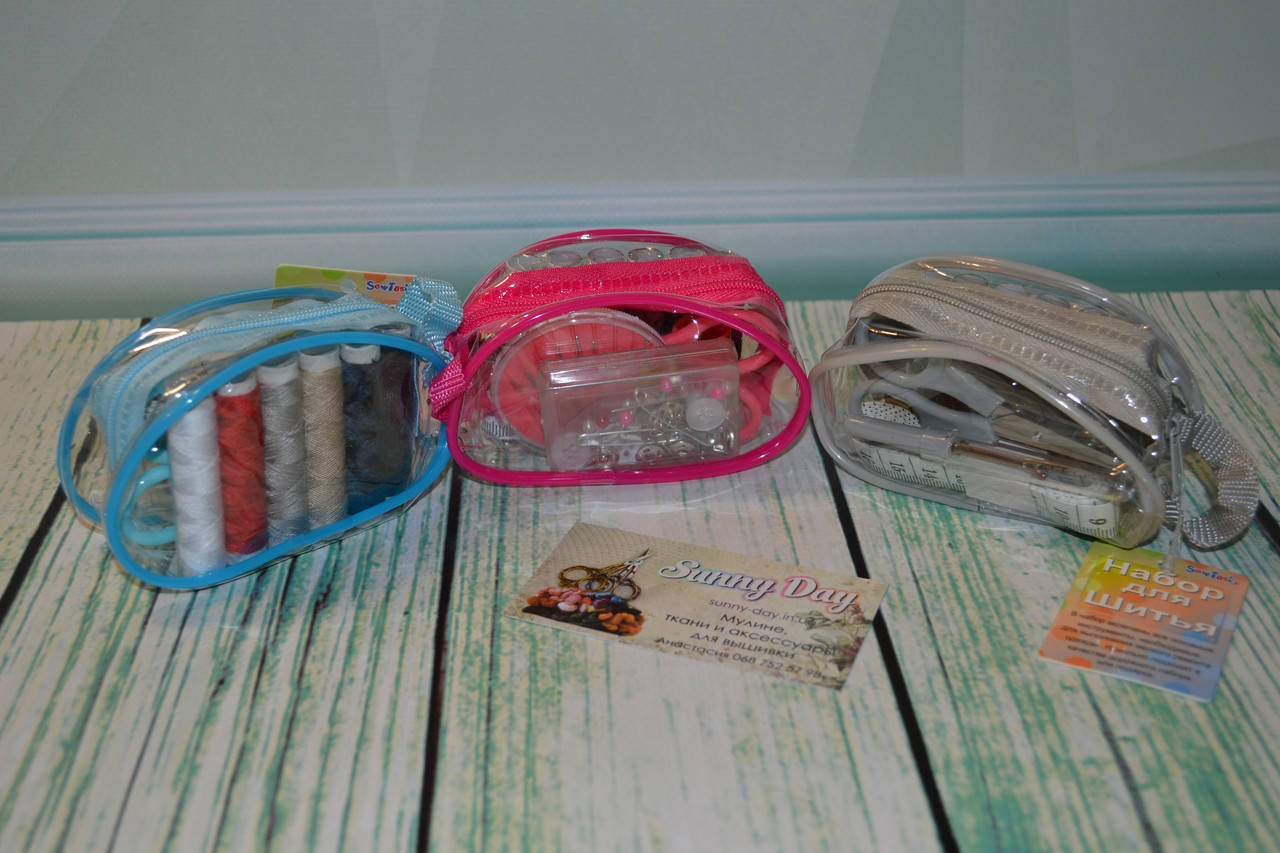 

Набор для шитья (дорожный швейный набор) голубой