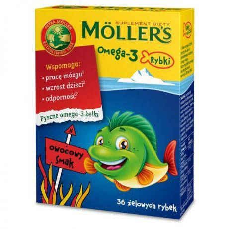 

Tran Mollers Omega-3 рыбки, 36 шт.Фруктовий смак