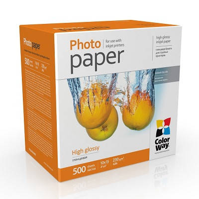 

Фотобумага ColorWay 10х15 глянцевая 230г/м, 500 листов (PG2305004R)