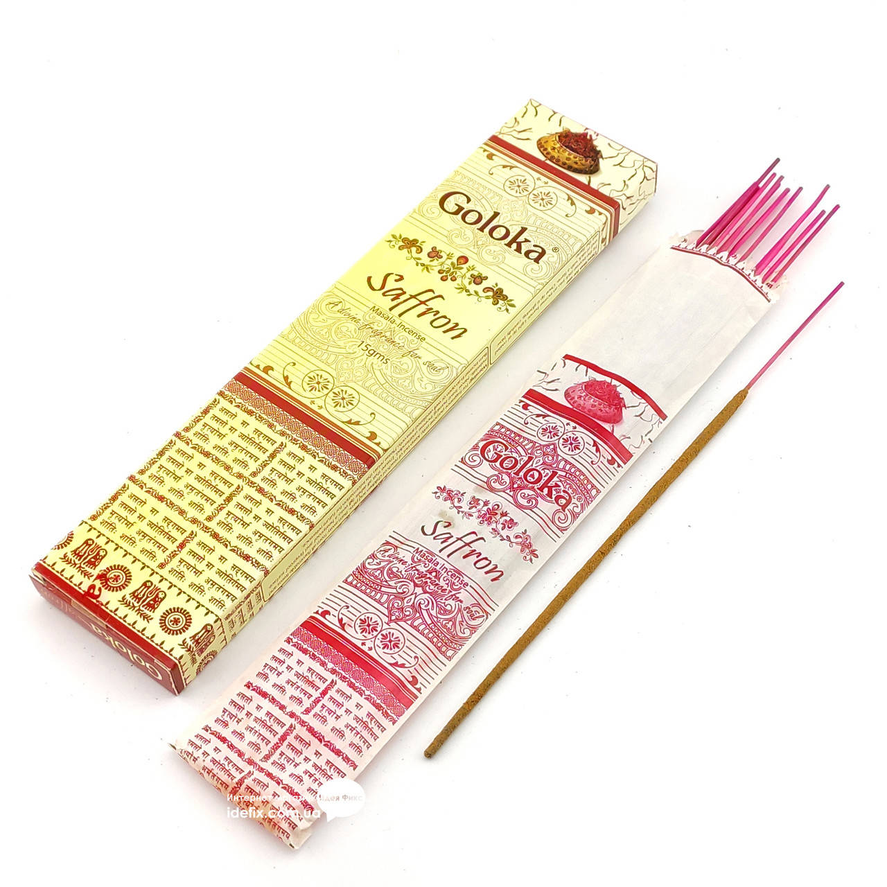 

Благовоние Saffron Goloka 15 грамм. Аромапалочки Шафран (29271)