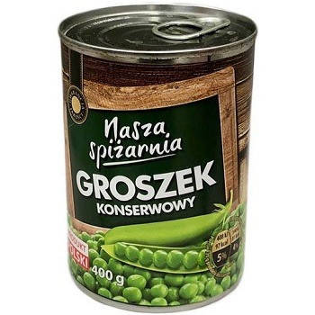 

Nasza Spizarnia Groszek Konserwowy — консервированный зеленый горошек, 400 гр. Польша