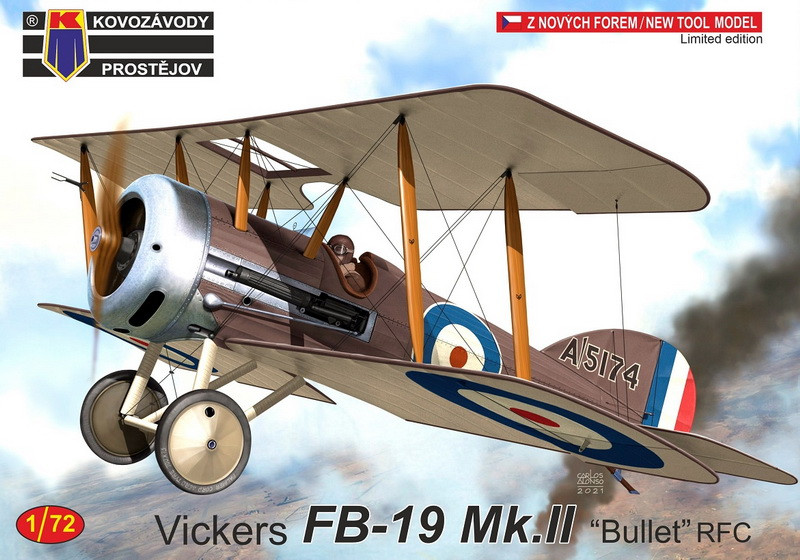 Пластикова модель 1/72 Kovozavody Prostejov 0250 британський винищувач Vickers Fb-19 Mk.II „Bullet“ RFC