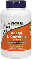 Жиросжигатель NOW Acetyl-L-Carnitine 500 mg Veg Capsules 200 капсул (4384303511)