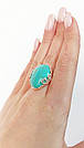 Жіночий срібний перстень «Орінго» з великою бірюзою, фото 2