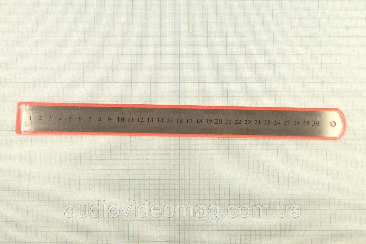 Линейка измерительная металлическая 30 см, двусторонняя шкала - фото 2 - id-p215959059