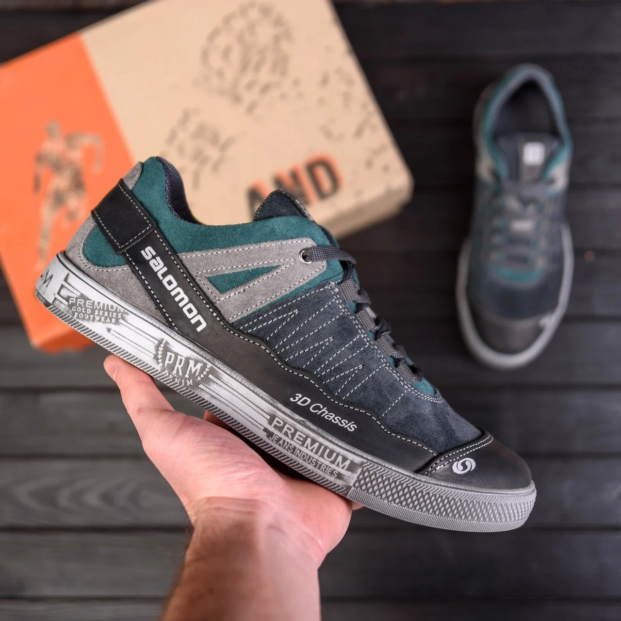 Кросівки шкіряні Salomon Navy Premium