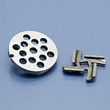 Нержавійка ніж та решітка для м'ясорубки Braun Power Plus G3000 G1300 G1500 G1100 4195 8мм, фото 3