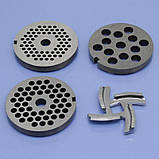 Решітки 3шт і ніж для м'ясорубки Braun Power Plus G1500, G1300, G3000, G1100, фото 3