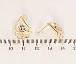 Сережки Xuping QQMM Позолота 14K пусети "Квіткові крапельки", фото 3