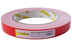 Стрічка двостороння Unifix 15 мм x 5 м спінена біла (PN-1505W)