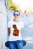 Женская футболка с оригинальным принтом "Африка Style"