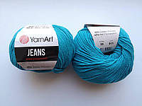 Пряжа для в'язання Ярнарт Jeans YarnArt Джинс колір бірюза 55, 1 моток 50г