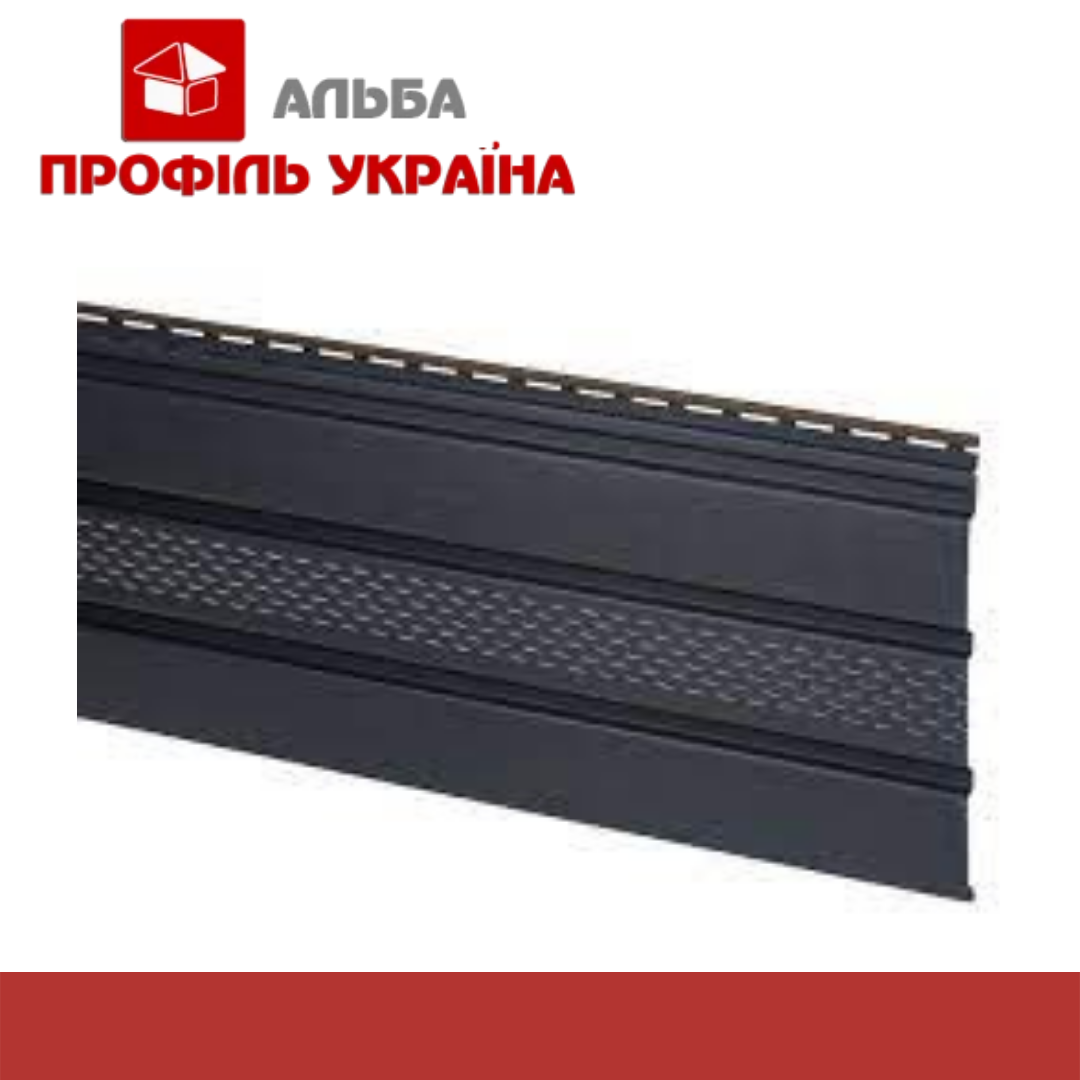 Айдахо - карнизна підшивка - ПАНЕЛЬ Айдахо ГРАФІТОВА перфорована 3,0 М; 0,90 М2