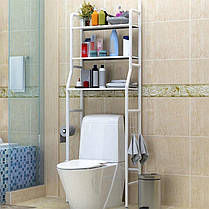 Полиця-стелаж підлогова над унітазом Toilet Rack TW-101, біла, фото 5