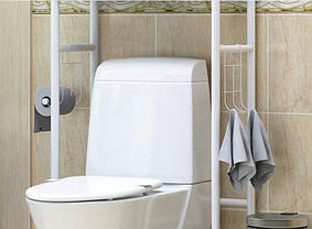 Полиця-стелаж підлогова над унітазом Toilet Rack TW-101, біла, фото 6