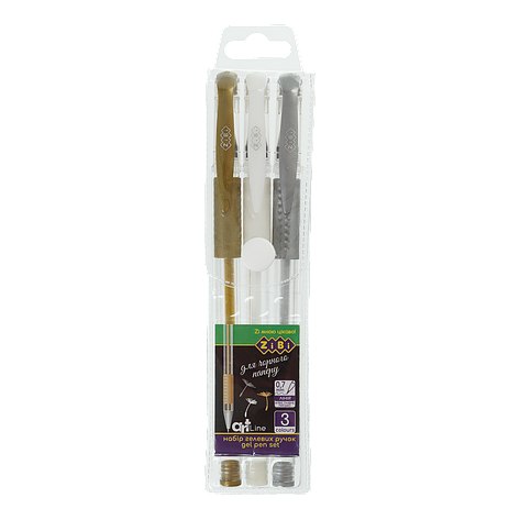 Набір з 3х гелевих ручок BLACK PAPER ART Line, фото 1