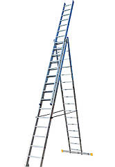 Драбина ELKOP VHR Profi 3x16 алюмінієва, 3 секції, 16 ступенів (36007)