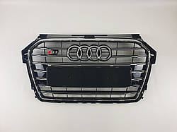 Решітка радіатора Audi A1 2014-2019год Чорна з хромом (в стилі S-Line)