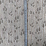 Тканина муслінова жата двошарова гілочка з листочками на бежевому, ш. 140 см, фото 3